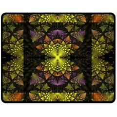 Fractal Multi Color Geometry Fleece Blanket (medium)  by Pakrebo