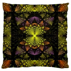 Fractal Multi Color Geometry Large Flano Cushion Case (one Side) by Pakrebo