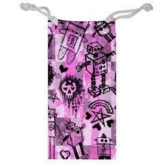 Pink Scene Kid Sketches Jewelry Bag by ArtistRoseanneJones