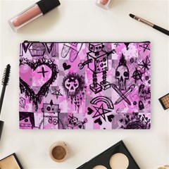 Pink Scene Kid Sketches Cosmetic Bag (large) by ArtistRoseanneJones