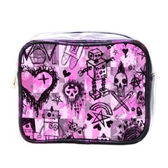 Pink Scene Kid Sketches Mini Toiletries Bag (one Side) by ArtistRoseanneJones