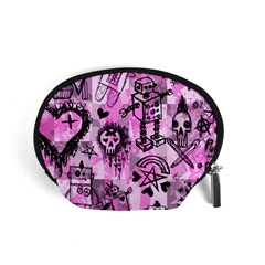 Pink Scene Kid Sketches Accessory Pouch (small) by ArtistRoseanneJones