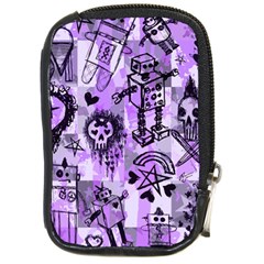 Purple Scene Kid Sketches Compact Camera Leather Case by ArtistRoseanneJones