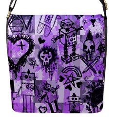 Purple Scene Kid Sketches Flap Closure Messenger Bag (s) by ArtistRoseanneJones