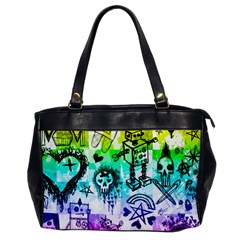 Rainbow Scene Kid Sketches Oversize Office Handbag by ArtistRoseanneJones