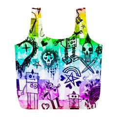 Rainbow Scene Kid Sketches Full Print Recycle Bag (l) by ArtistRoseanneJones