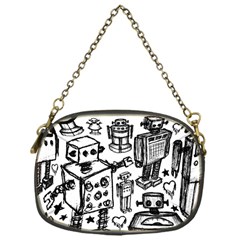 Robot Crowd Chain Purse (one Side) by ArtistRoseanneJones