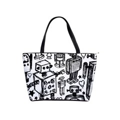 Robot Crowd Classic Shoulder Handbag by ArtistRoseanneJones