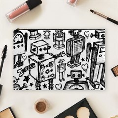 Robot Crowd Cosmetic Bag (large) by ArtistRoseanneJones