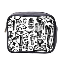 Robot Crowd Mini Toiletries Bag (two Sides) by ArtistRoseanneJones