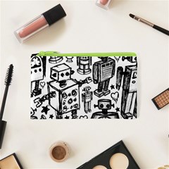 Robot Crowd Cosmetic Bag (xs) by ArtistRoseanneJones