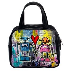 Graffiti Pop Robot Love Classic Handbag (two Sides) by ArtistRoseanneJones