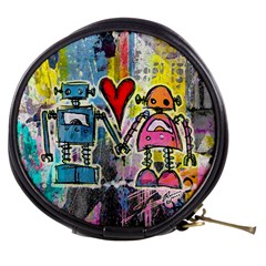 Graffiti Pop Robot Love Mini Makeup Bag by ArtistRoseanneJones