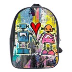 Graffiti Pop Robot Love School Bag (Large) Front