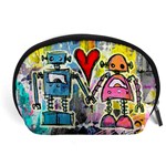 Graffiti Pop Robot Love Accessory Pouch (Large) Front