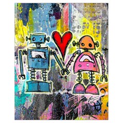 Graffiti Pop Robot Love Drawstring Bag (small) by ArtistRoseanneJones