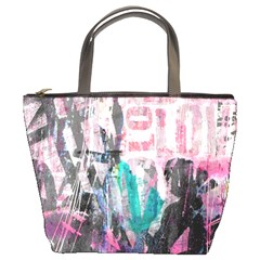 Graffiti Grunge Love Bucket Bag by ArtistRoseanneJones