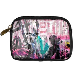 Graffiti Grunge Love Digital Camera Leather Case by ArtistRoseanneJones