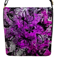 Butterfly Graffiti Flap Closure Messenger Bag (s) by ArtistRoseanneJones