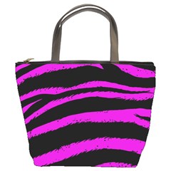 Pink Zebra Bucket Bag by ArtistRoseanneJones