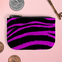 Pink Zebra Mini Coin Purse by ArtistRoseanneJones