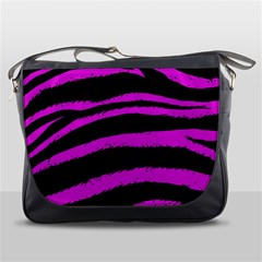 Pink Zebra Messenger Bag by ArtistRoseanneJones