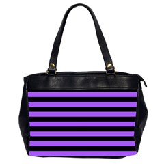 Purple Stripes Oversize Office Handbag (2 Sides) by ArtistRoseanneJones