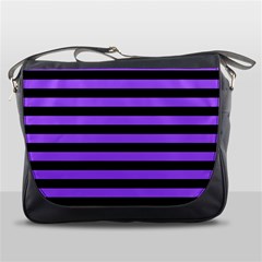 Purple Stripes Messenger Bag by ArtistRoseanneJones