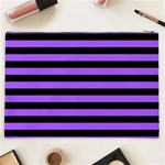 Purple Stripes Cosmetic Bag (XXL) Back