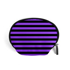 Purple Stripes Accessory Pouch (small) by ArtistRoseanneJones