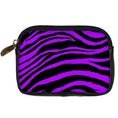 Purple Zebra Digital Camera Leather Case by ArtistRoseanneJones