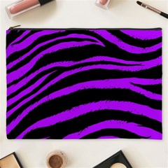 Purple Zebra Cosmetic Bag (xxxl) by ArtistRoseanneJones