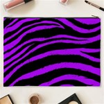 Purple Zebra Cosmetic Bag (XXXL) Back