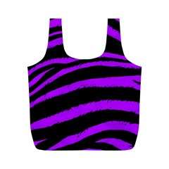 Purple Zebra Full Print Recycle Bag (m) by ArtistRoseanneJones