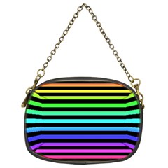 Stripes Rainbow Chain Purse (two Sides) by ArtistRoseanneJones