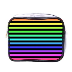 Stripes Rainbow Mini Toiletries Bag (one Side) by ArtistRoseanneJones