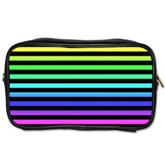 Stripes Rainbow Toiletries Bag (one Side) by ArtistRoseanneJones