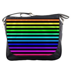 Stripes Rainbow Messenger Bag by ArtistRoseanneJones