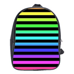 Stripes Rainbow School Bag (xl) by ArtistRoseanneJones