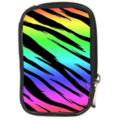 Tiger Rainbow Compact Camera Leather Case by ArtistRoseanneJones