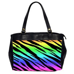 Tiger Rainbow Oversize Office Handbag (2 Sides) by ArtistRoseanneJones