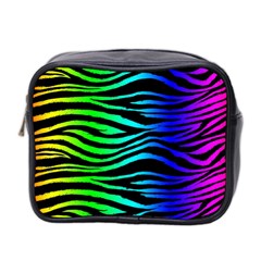 Rainbow Zebra Mini Toiletries Bag (two Sides) by ArtistRoseanneJones