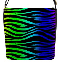 Rainbow Zebra Flap Closure Messenger Bag (s) by ArtistRoseanneJones