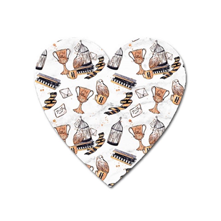 Hufflepuff Pattern Heart Magnet