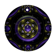 Fractal Sparkling Purple Abstract Round Ornament (two Sides) by Pakrebo