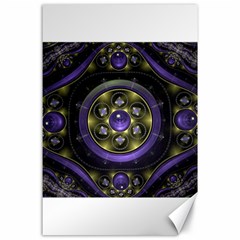 Fractal Sparkling Purple Abstract Canvas 24  X 36  by Pakrebo