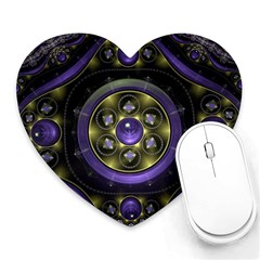 Fractal Sparkling Purple Abstract Heart Mousepads