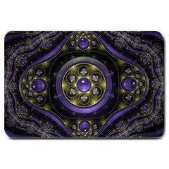 Fractal Sparkling Purple Abstract Large Doormat  by Pakrebo