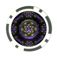 Fractal Sparkling Purple Abstract Poker Chip Card Guard by Pakrebo