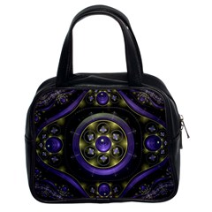 Fractal Sparkling Purple Abstract Classic Handbag (two Sides) by Pakrebo